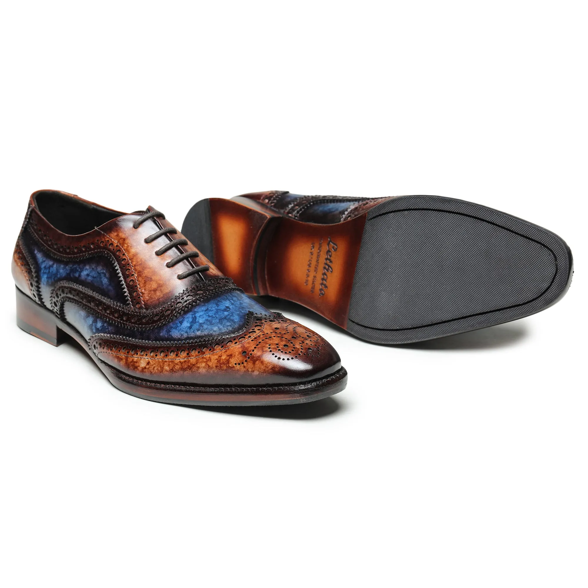 Wingtip Brogue Oxford- Brown & Blue