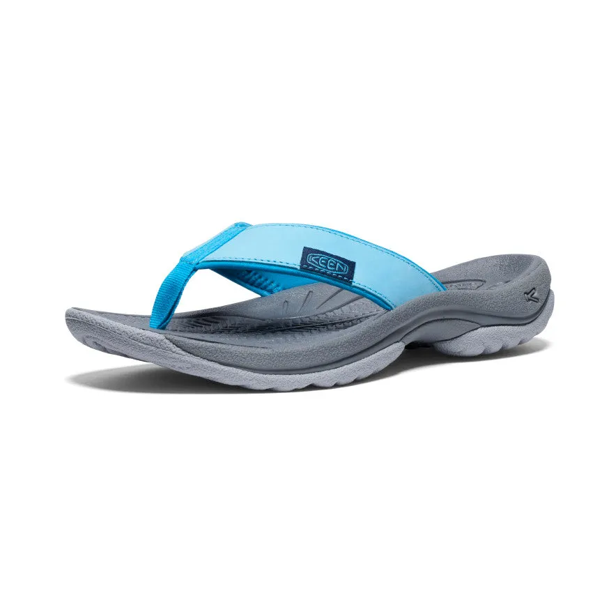 Women's Kona Leather Flip-Flop  |  Blue Atoll/Blue Danube