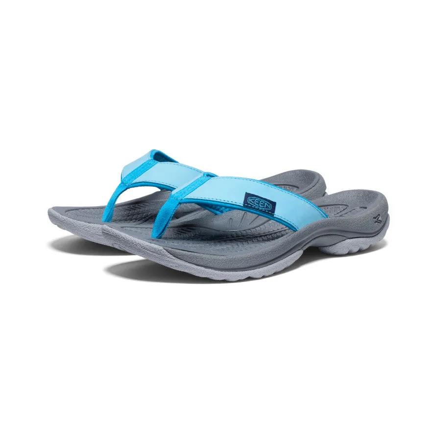 Women's Kona Leather Flip-Flop  |  Blue Atoll/Blue Danube